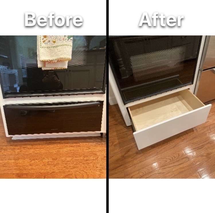 under the oven cabinet resizing by number2project mobile furniture repair a