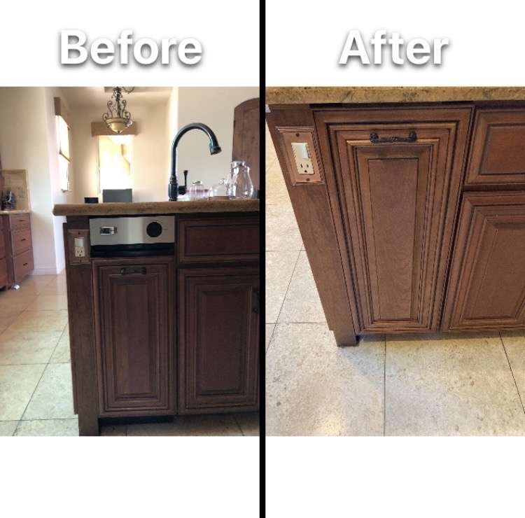 cabinet resizing in the kitchen area