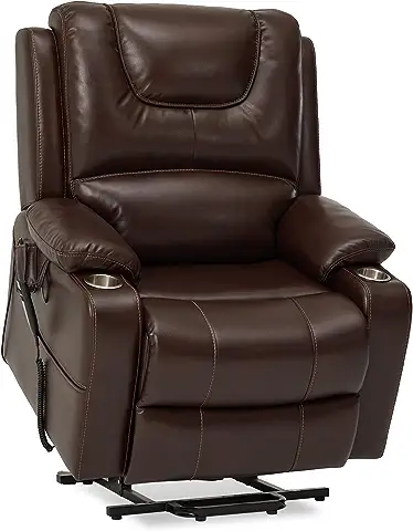 Irene House 9196 Extra Large Power Recliner Lay Flat Chair Oversized Big Tall Man Dual Motor Lift Chair for Elderly with Heat Massage Electric Lift Recliner Chair