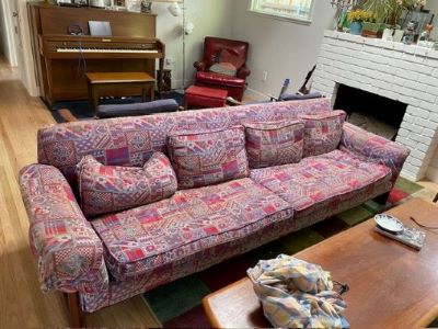 2. an old upholstery for mid century modern sofa