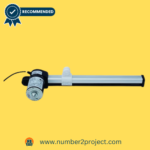 Verified top recommendation badge on a Kaidi recliner motor actuator, displaying its long silver shaft and black housing with a detailed label.