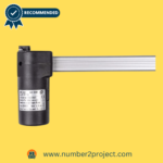 Number2project's Mulin Motor Actuator ML8-205B1 displayed with a silver shaft and black housing, carrying a recommended badge for top quality.