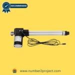 KinHall Electric Recliner Motor Actuator with power cable on a yellow background, highlighted as a recommended item by Number2project.