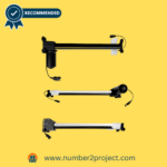 A selection of three different power recliner motors against a yellow background, each with unique features and connections, all recommended by Number2project.