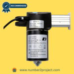 Close-up of a Kaidi recliner motor actuator with a verified recommended badge, detailed specification label, and integrated power cable