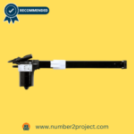 "Black Fruhdi Limoss Motor Actuator designed for recliner lift chairs, shown with mounting brackets