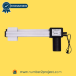 Number2project's recommended recliner motor actuator with a sleek design, featuring a silver shaft and black housing, complete with a power cord.