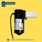 A robust ML18-005 recliner motor with detailed specifications label and power cord, highlighted as a recommended product by Number2project.