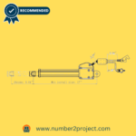 Technical blueprint of a recommended recliner motor by Number2project, detailing measurements for stroke length and minimum installation size.