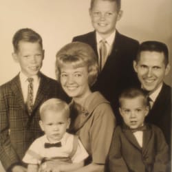 Vintage family photo representing a satisfied customer experience with Jim’s Auto Tops & Upholstery in Folsom, CA.