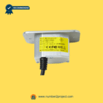 Rear label and mounting housing of the 23300019X000 recliner switch showing model and power specifications.