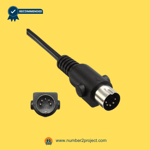 5-pin male connector plug and matching control box port for power recliner and lift chair hand controller close up motion furniture wiring Number2project