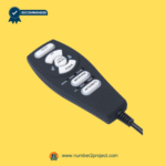 Angled perspective of Raffel HC 2802 remote controller showing button layout for recliner repair