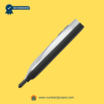 Angled angle of OKIN JLDK.38.04.07 five-button remote displaying slim silver-black finish.