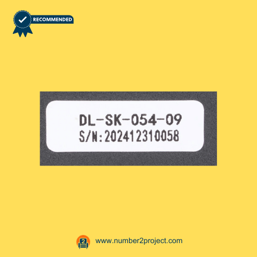 dl sk 054 09 4-button recliner remote identification label close up showing model number and serial number power recliner controller Number2project