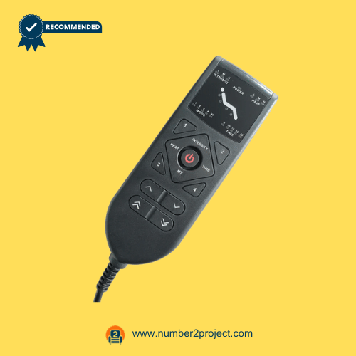 Front View of HDM-H20 Massage Recliner Remote Controller – Number2Project Front side of the HDM-H20 remote controller showing massage, lift, and recliner adjustment buttons for Number2Project sofa and recliner repair.