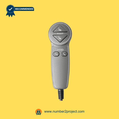 Front-facing view of the MLSK57-J1 four-button lift chair remote controller with head and foot recline functions – Number2Project recliner repair