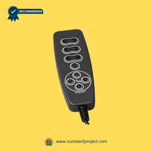 Front-facing view of the Mulin HR109-O-HV 8-button recliner remote controller for massage, heat, and lift functions – Number2Project repair