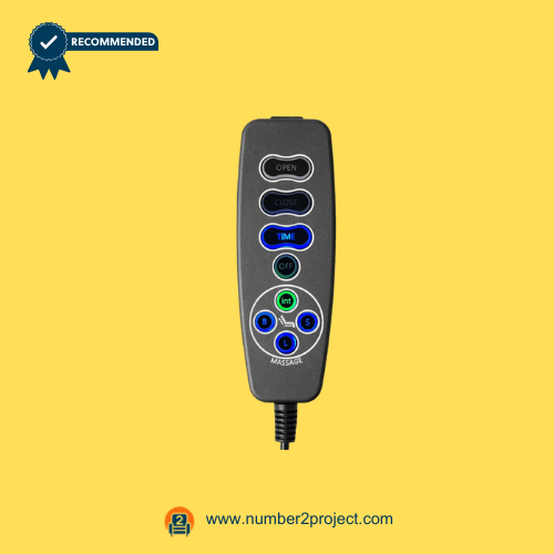 Front view of the Mulin HR109-O-V-WS-25SL2-5-01 8-button recliner remote controller with LED backlit buttons – Number2Project repair