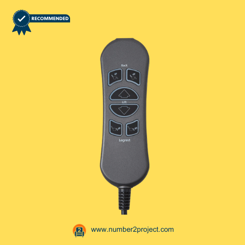 Mulin MLSK96 lift-chair remote controller front view showing 8 buttons for lift, heat, massage and recline – Number2Project repair