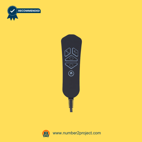 Front view of SMT-H50203 remote controller with 5 backlit buttons and USB Type-C port for power recliners – Number2Project repair