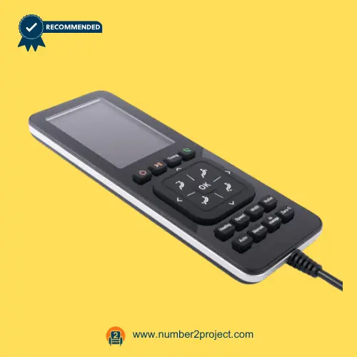 Angled view of Jupiter XL massage chair 21-button remote controller with 7-pin connection