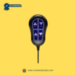 Front panel of a 4-button backlit recliner remote controller used for Number2Project sofa and recliner repair services