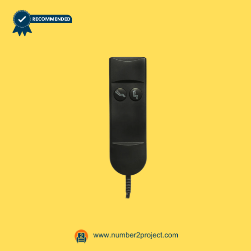 Front-facing view of the Universal 2-button 5-pin lift chair remote controller used for recliner replacement – Number2Project repair