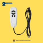 HDM-H7 5-pin four-button remote controller with USB port and long cable for lift chairs, photographed for Number2Project recliner repair.