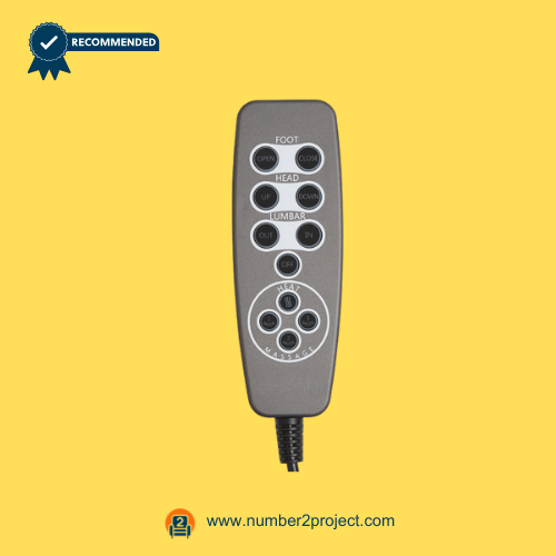 HRU91-D-HV-NS-22SL-5-01 11-Button Recliner Remote Front View – Number2Project Repair Front view of the HRU91-D-HV-NS-22SL-5-01 11-button recliner remote controller used for Number2Project sofa and recliner repair services.