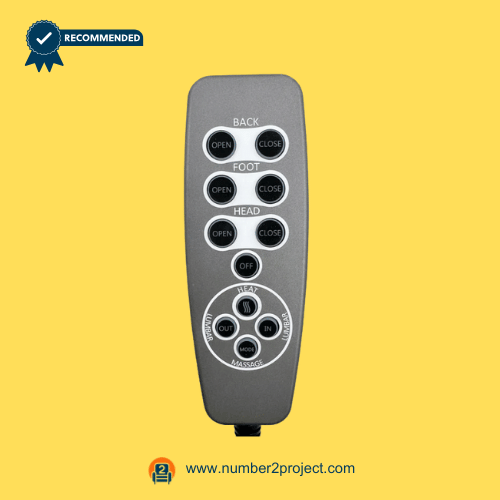 HRU91-T-HV-NS-12SL-5-01 Remote Control – Front Panel View Front panel of HRU91-T-HV-NS-12SL-5-01 eleven-button remote controller for lift chair recliner repair by Number2Project