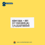 KDH130A-001 5-button recliner and lift chair remote controller label showing model number, production code, and serial number close up Number2project