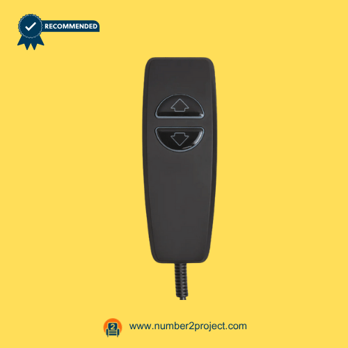 KDH160-2-Button-Remote-Controller-Front-View-USB-Backlit-Number2Project KDH160 two-button remote controller with USB port and backlit buttons for power recliner and lift chair repair by Number2Project