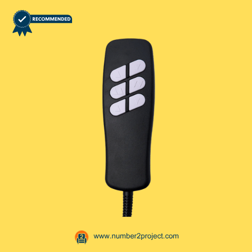 Limoss-HC110-Plus3-500218-Six-Button-5Pin-Handset-Front-View-Number2Project Front view of LIMOSS HC110+3 six button 5-pin handset controller for lift chair and recliner repair by Number2Project