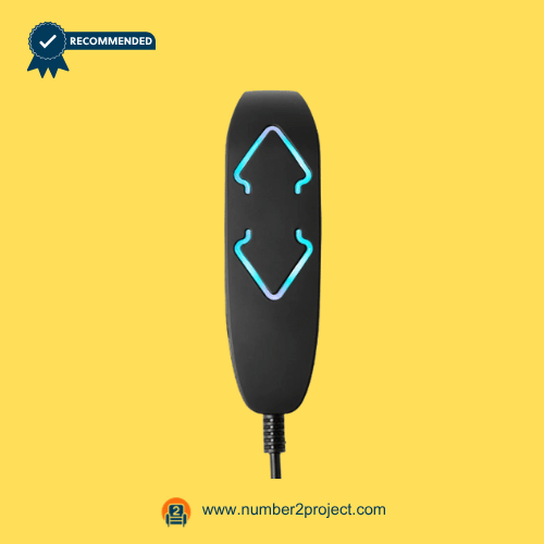 Limoss-HC130-1-Backlit-Two-Button-Remote-Front-View Front view of Limoss HC130+1 two-button backlit remote controller for recliners and lift chairs