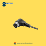 Close-up of right-angle 5-pin plug for Limoss HC130+1 recliner remote controller