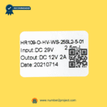 Mulin HR109-O-HV-WS-25SL2-5-01 identification label close up recliner remote controller model input output voltage junction box Number2project