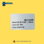 Mulin MLSK13-B3 identification label close up 4-button 5-pin electric bed remote controller backlit hand control model voltage Number2project