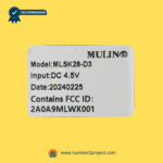 Mulin MLSK28-D3 identification label close up wireless adjustable bed remote controller model input voltage fcc id Number2project