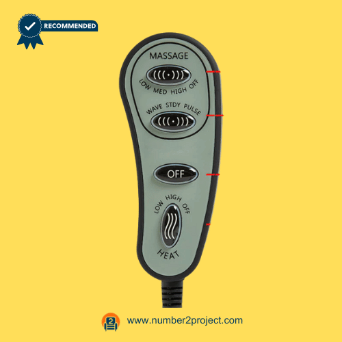 massage recliner remote controller front view Mulin MLSK56-A1 heat and vibration hand control for power recliners lift chairs Number2project