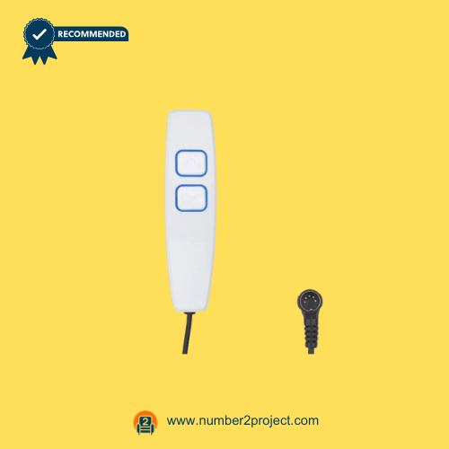 White 2-button 5-pin recliner remote controller with backlit buttons and USB port – RMT 23300147X000