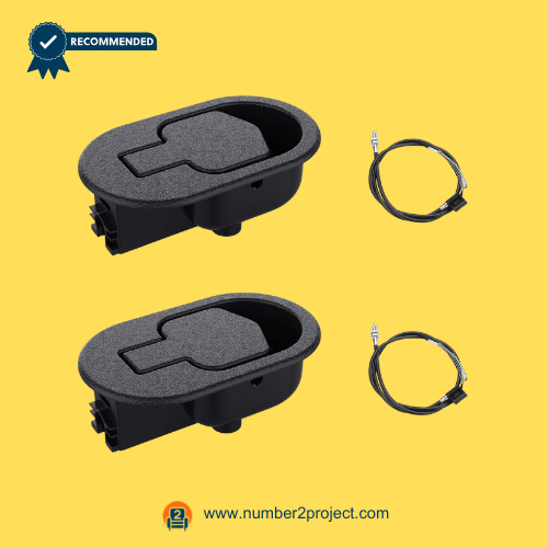Set of 2 recliner pull handles with attached release cables.