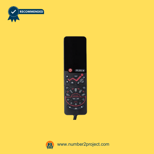 Front view of TP-8500 massage chair remote controller with multiple function buttons.