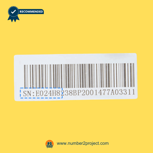 serial number barcode label close up for eMoMo HX024H8 6-button 8-pin vibration massage recliner remote controller lift chair hand control identification sticker Number2project