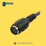 Close-up of a massage recliner remote multi-pin connector plug on a yellow background.