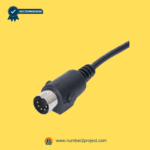 Close-up of a multi-pin recliner remote connector plug on a yellow background.