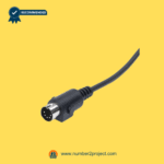 Close-up of a recliner remote multi-pin connector plug on a yellow background.