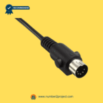 Straight-style multi-pin connector for a recliner remote cable on a yellow background.