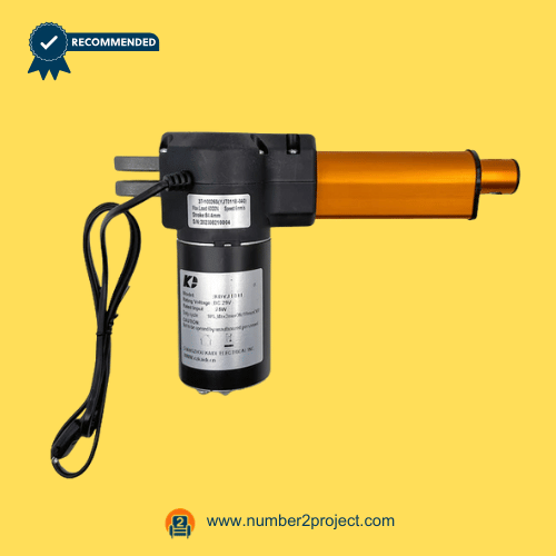 37-10025s yjt011b-040 linear actuator motor assembly for power recliner and lift chair replacement showing orange extension tube and wiring