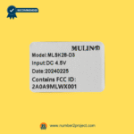 505 Mulin MLSK28-D3 wireless remote controller identification label for electric adjustable beds sold by Number2project Sofa & Recliner Repair Experts